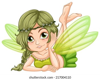 Illustration Green Fairy Stock Vector (Royalty Free) 217004110 ...