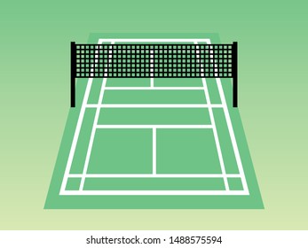 illustration of a green field for playing badminton