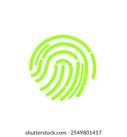 illustration of a green fingerprint icon without a background