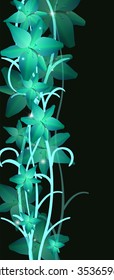 illustration of green flowers, background, vector illustration clip-art