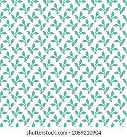 Illustration of green foliage, seamless botanical pattern, print for paper