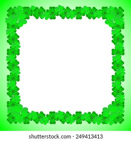 Illustration of green frame with clover