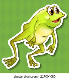 illustration of a green frog jumping
