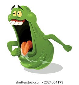 Illustration of a green ghost. Green Slime