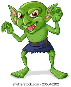 Illustration of a green goblin