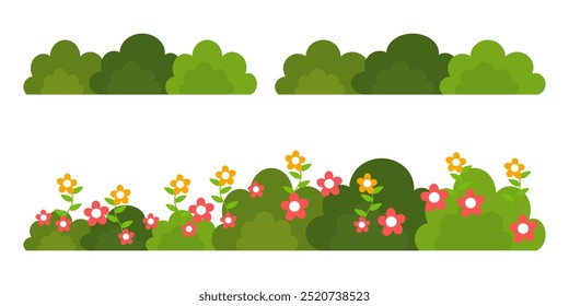 Ilustración Hierba verde, colección. Ilustración vectorial de Naturaleza, hierba del ecosistema de la tierra. Vector y hierba verde