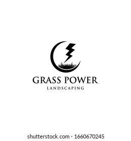 Illustration of green grass with lightning marks on it.