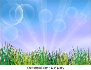 Illustration of the green grasses