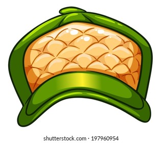 Illustration of a green hat on a white background