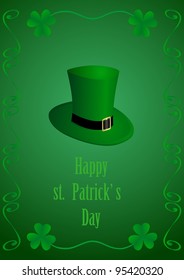 illustration  of a green hat to the st.Patrick Day isolated on green background