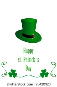 illustration  of a green hat to the st.Patrick Day isolated on white background