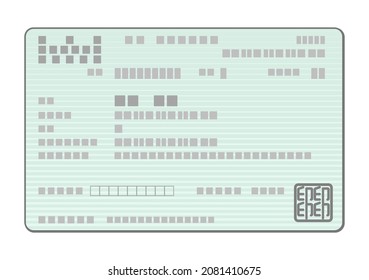 Illustration of a green health insurance card
The official seal at the bottom right contains the word "seal". 
