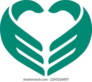 Illustration of a green heart shape on a white background