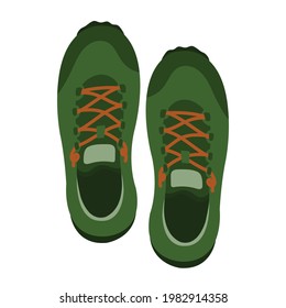 illustration of green hiking shoes