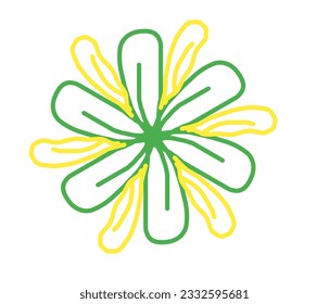 Illustration of green and ku color flower shape