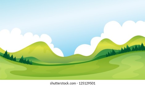 Illustration einer grünen Landschaft