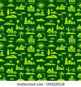 ilustración de los paisajes verdes sin problemas y papel tapiz
