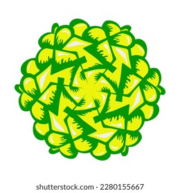Illustration einer grünen Laterne mit gelber Flamme zum Thema Ramadan, Eid al-Fitr und Eid al-Adha. Ideal für Elemente, Symbole, Aufkleber, Tattoos, für Bildschirmhintergründe oder Hintergründe zum Thema Ramadan
