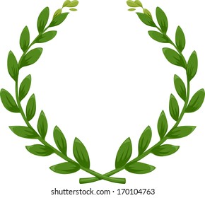 Illustration Green Laurel Wreath Stock Vector (Royalty Free) 170104763