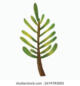 Ilustración de una rama de hoja verde