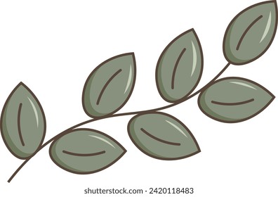 Illustration of a green leaf garland