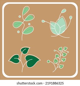illustration of a green leaf set