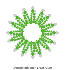 illustration of a green leaf with a shadow
