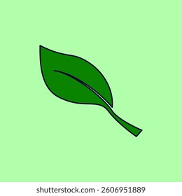illustration of green leaf, suitable for icon or logo