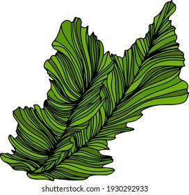 Illustration der grünen Blätter . Abstrakte Komposition