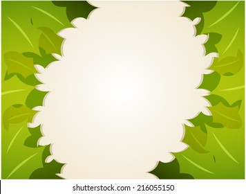 illustration of green leaves background vector