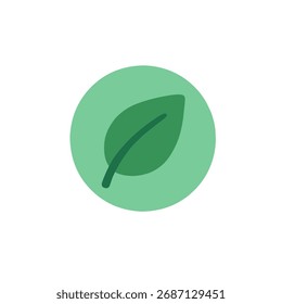 Ilustración de hojas verdes en un círculo adecuado para temas ecológicos, ecológicos, de salud, de concepto de sostenibilidad 