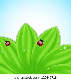 Illustration green leaves ecology fresh background - vector