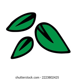 Ilustración de hojas verdes aisladas en un fondo blanco