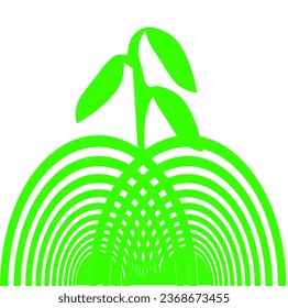 illustration of green leaves on a white background