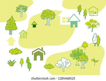 Illustration of a green map