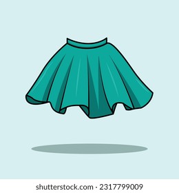 The Illustration of Green Mini Skirt