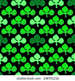 Illustration green pattern with clover