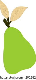 illustration of a green pear