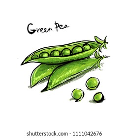 Illustration of green peas.