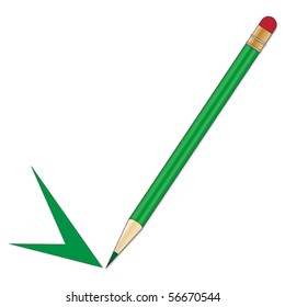 ilustración de lápiz verde y marca verde