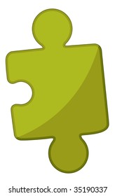 illustration of green puzzle game  block on white