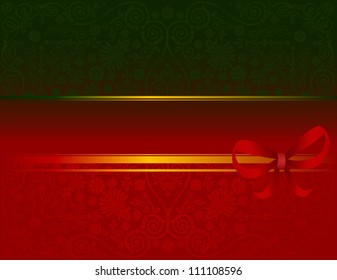 ilustración con motivos decorados en verde y rojo