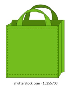 illustration of a green reusable shopping bag