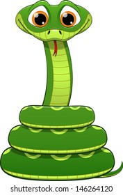 illustration of green snake on a white background