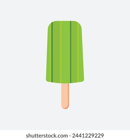 Illustration of a green stick ice cream, melon picole. Ideal for catalogs, informational and institutional material