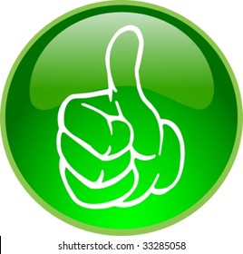 Illustration Of A Green Thumb Up Button