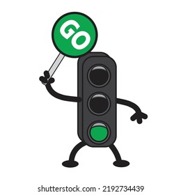 illustration green traffic light, a simple illustration for icon, symbol,etc