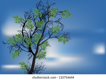 Illustration auf blauem Hintergrund