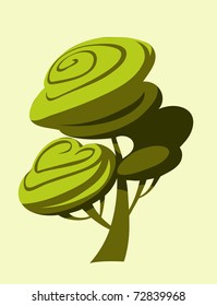 Illustration of a green tree design