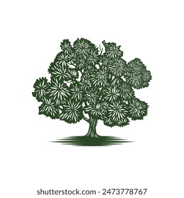 illustration of a green tree silhouette